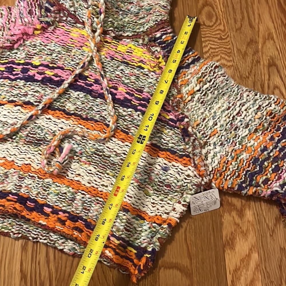 NWT Free People Winter Bright Hoodie in Rainbow Citrus Combo XS - Picture 13 of 16